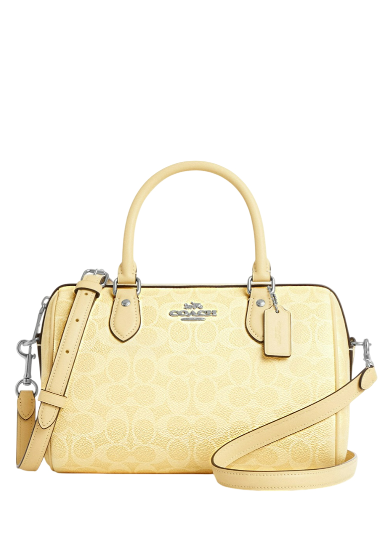 COACH Coach Rowan Satchel Bag In Signature Canvas - Yellow