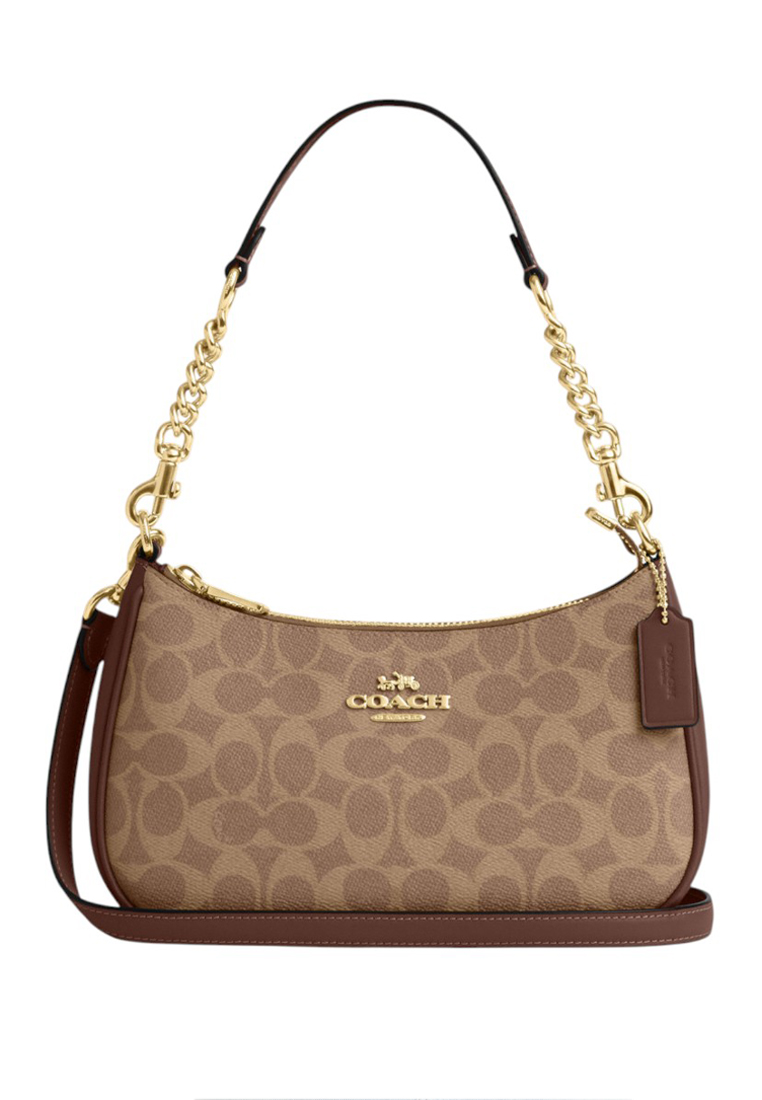 Coach Teri Shoulder Bag In Signature Canvas - Tan/Brown