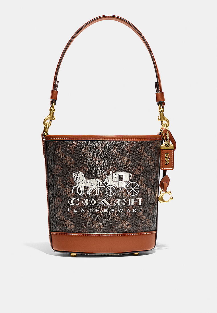 Coach Dakota Bucket Bag 16 With Horse And Carriage Print
