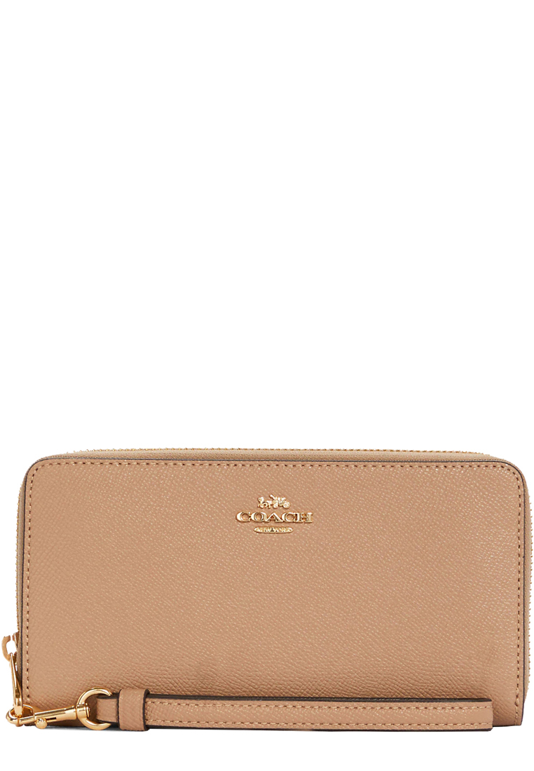 COACH Long Zip Around Wallet in Taupe C4451