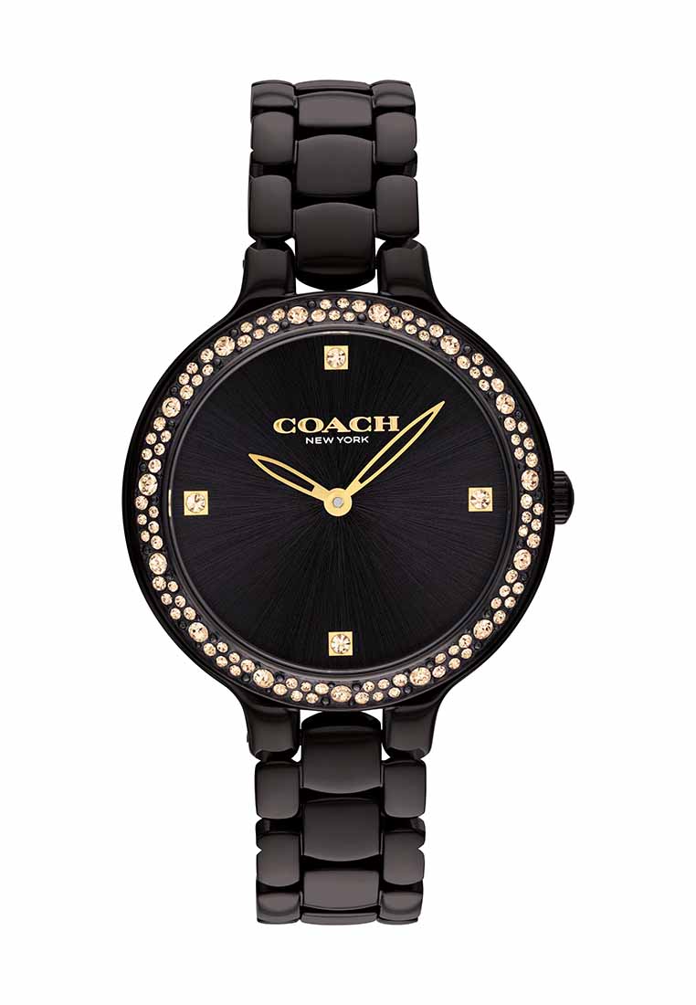 COACH Chelsea Women's Watch Ionic Plated Black Steel Strap - Black Dial 14504352
