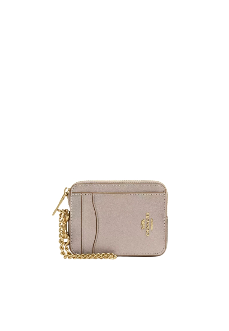 COACH Coach Zip Card Case Wristlet In Light Champagne CW890