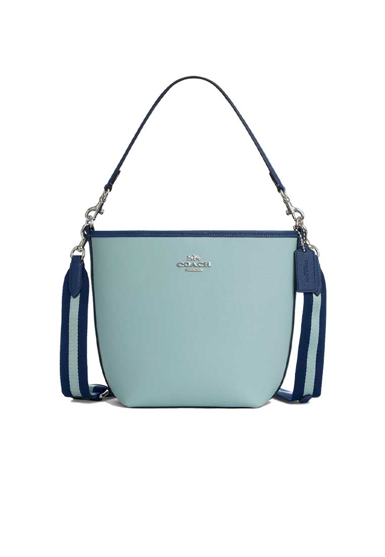 COACH City Bucket Bag In Colorblock Light Blue/Deep Blue CBA54