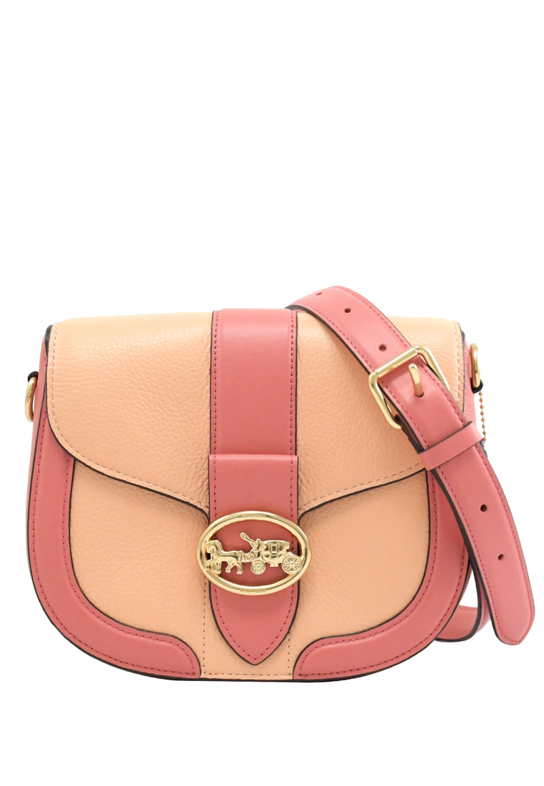 COACH [CLEARANCE] Coach Georgie Saddle Bag In Colorblock - Faded Blush