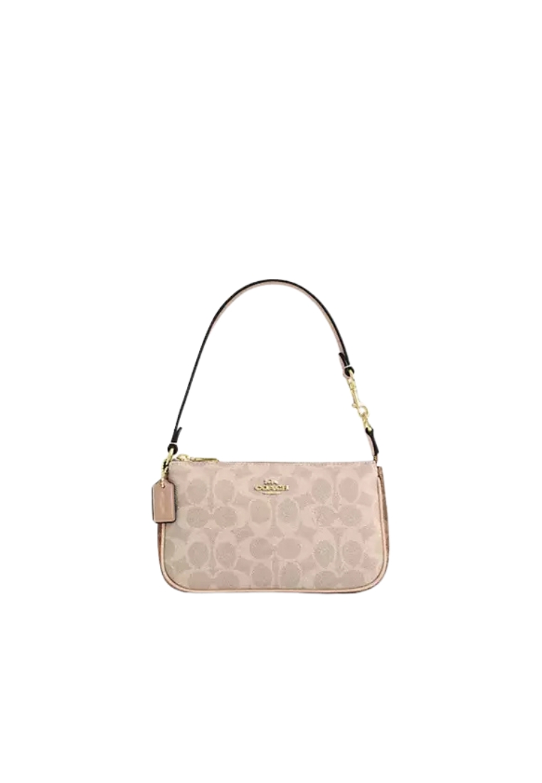 Coach Coach Nolita 19 Shoulder Bag In Blocked Signature Canvas In Sand Tan CY236
