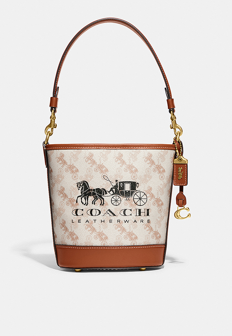 Coach Dakota Bucket Bag 16 With Horse And Carriage Print