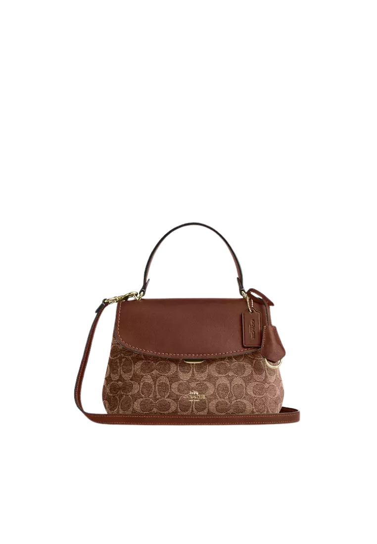 COACH Coach Emory Top Handle In Signature Chenille In Light Khaki Vintage Brown CDB08