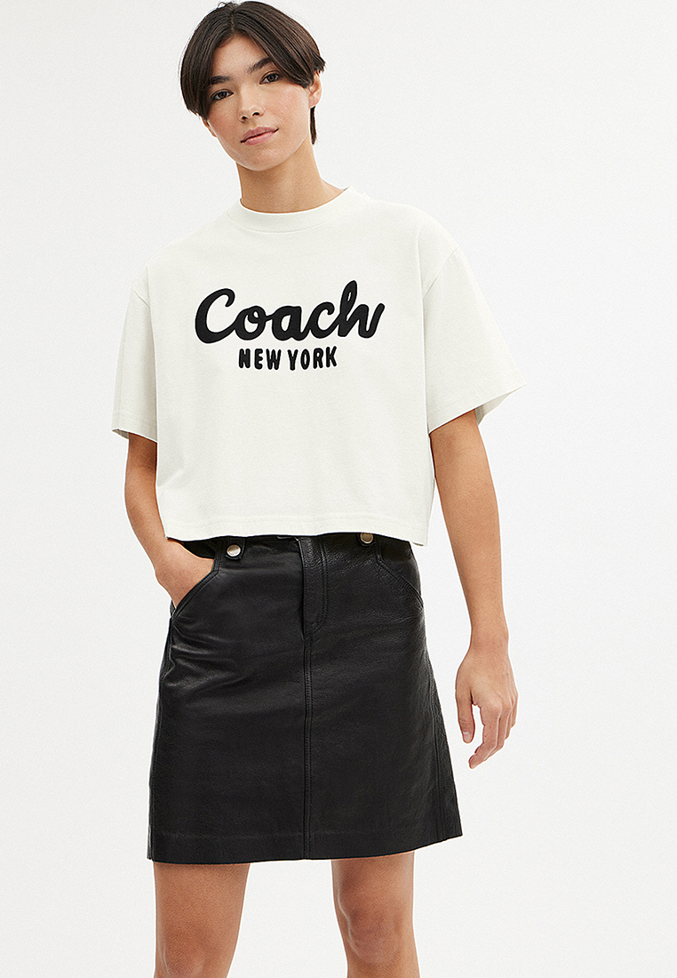 Coach Cursive Signature Cropped T-Shirt