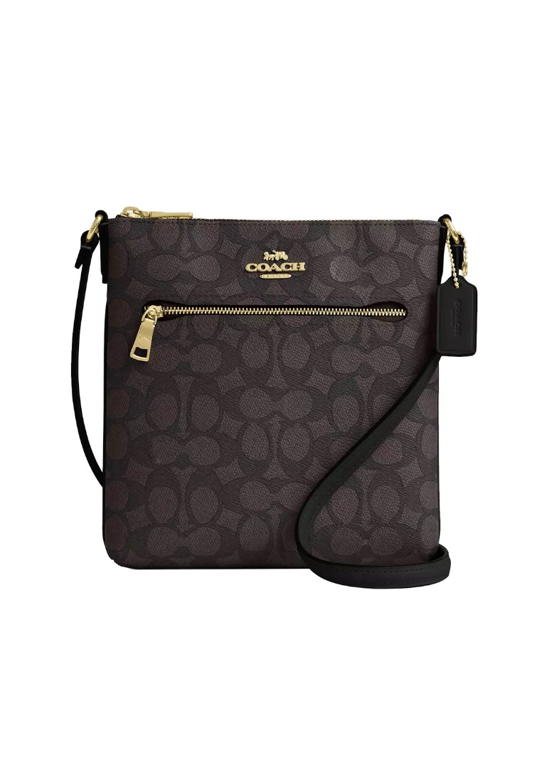 COACH COACH Mini Rowan File Bag In Signature Canvas (CW325) – IM / WALNUT / BLACK