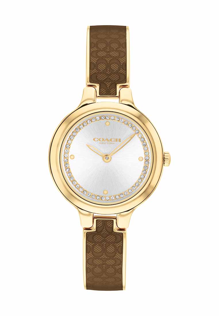 COACH Chelsea Women's Watch Ionic Plated Thin Gold Steel Strap - White Dial 14504330