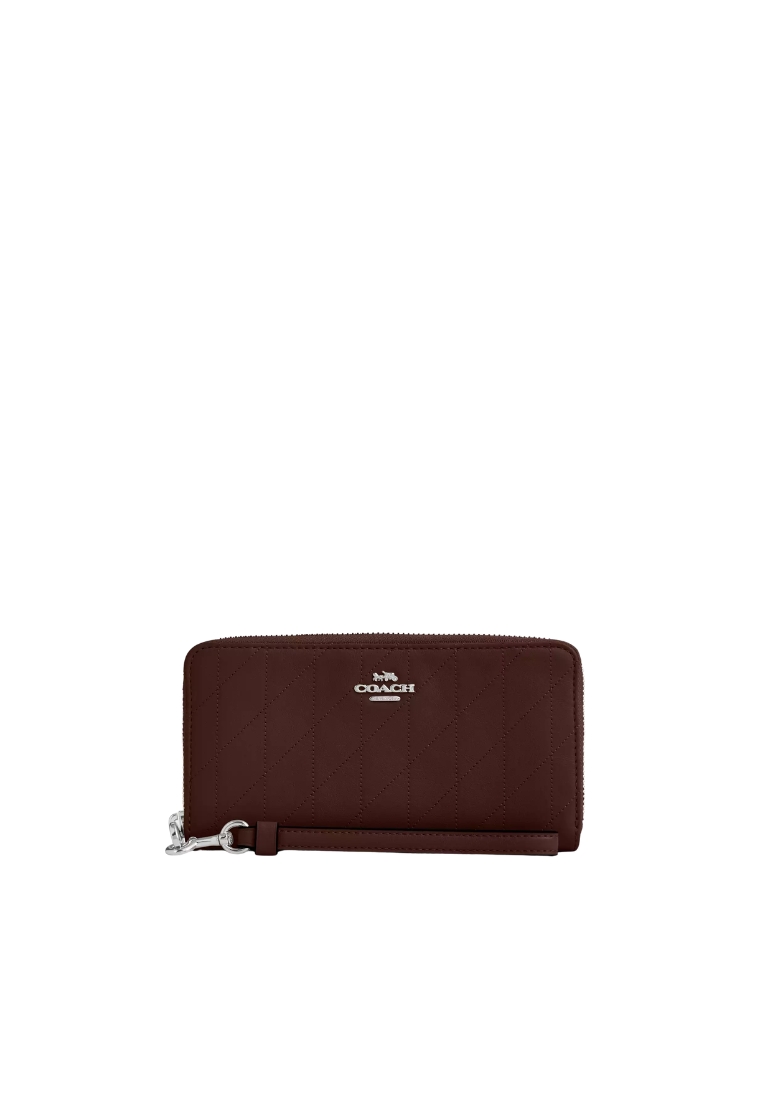 COACH Coach Long Zip Around Wallet With Quilting In Maple CEL63