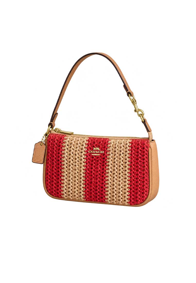 Coach Nolita 19 In Straw and refined pebble leather Red/Tan CEM99