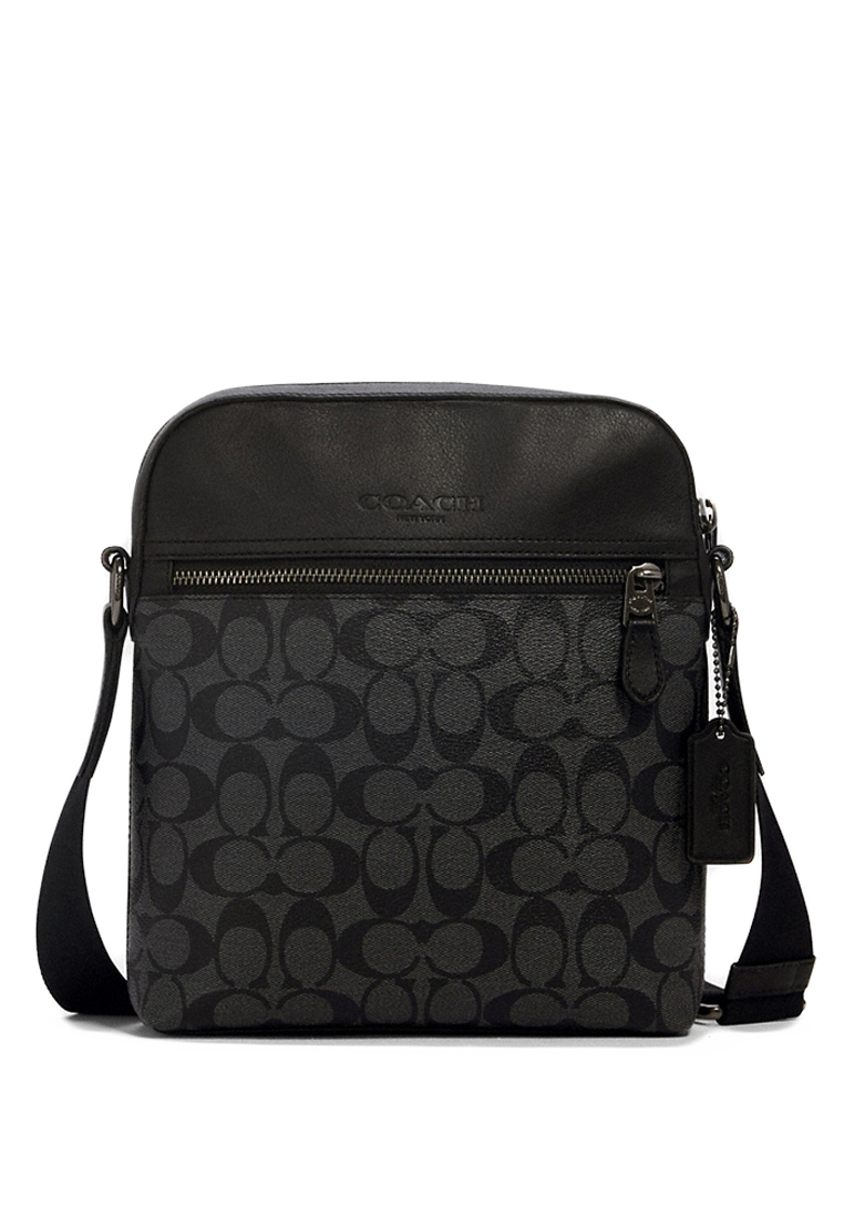 COACH Houston Flight Bag In Signature Canvas - Black