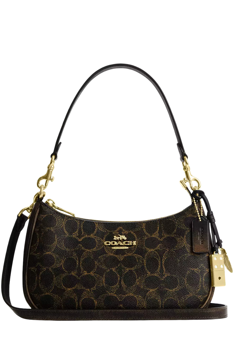 Coach Teri Shoulder Bag In Loved Signature Canvas With Charms - Brown CDY18