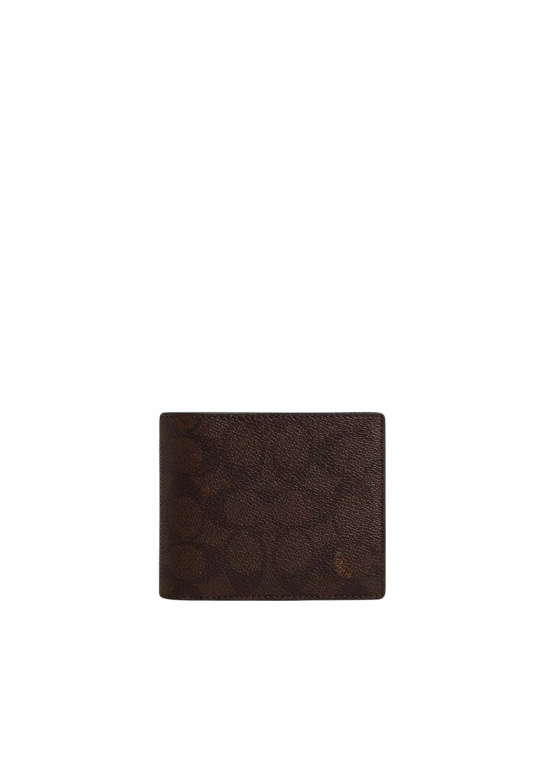 Coach Coach Men 3 in 1 Wallet Blocked Signature In Mahogany Multi CX209