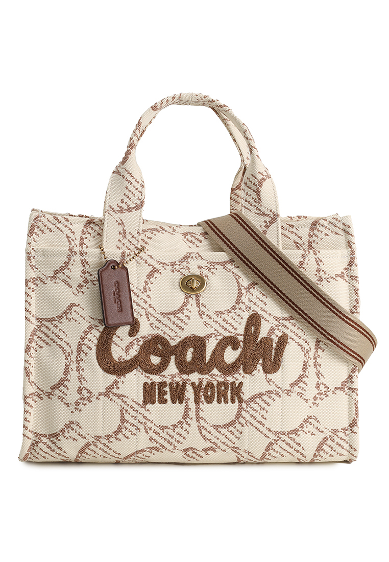 COACH Cargo Tote Bag With Signature Canvas