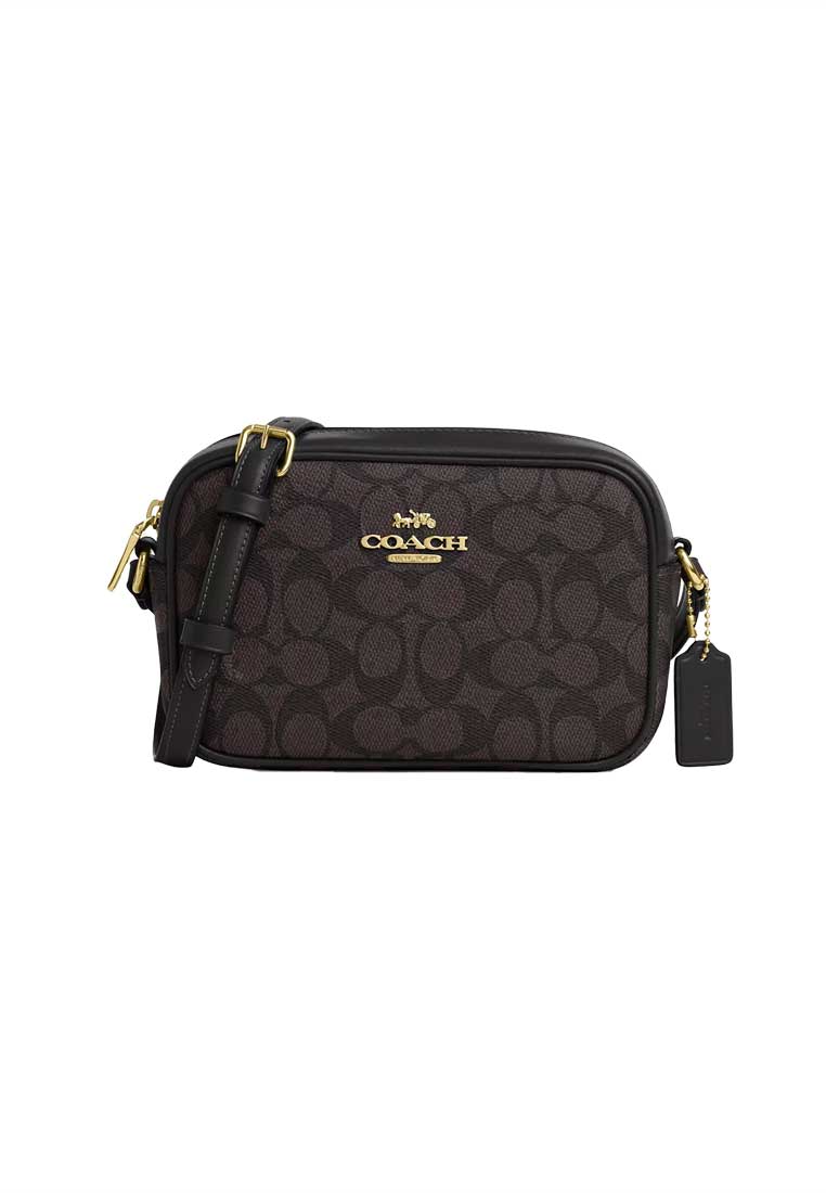 COACH Mini Jamie Camera Bag In Signature Canvas Walnut/Black CY752