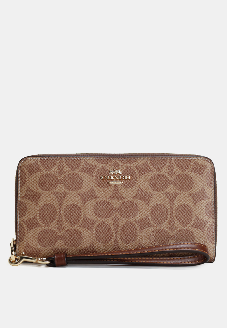 COACH Long Zip Around Wallet In Signature Canvas