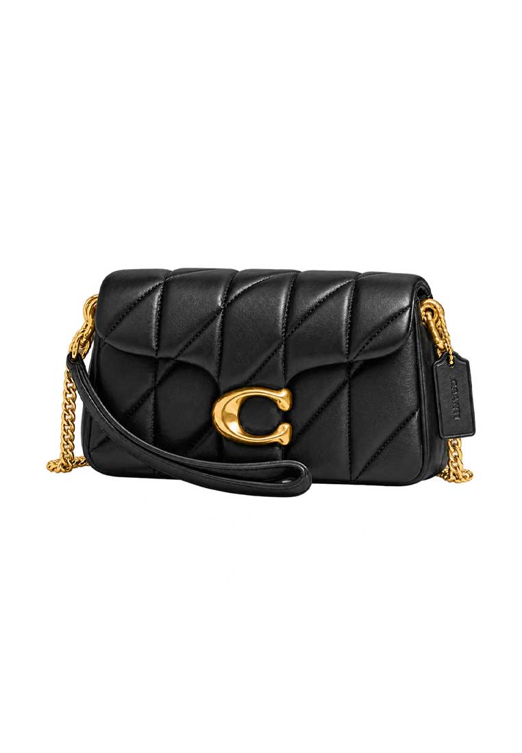 COACH Tabby Chain Crossbody Bag 19 With Quilting Black CBH23