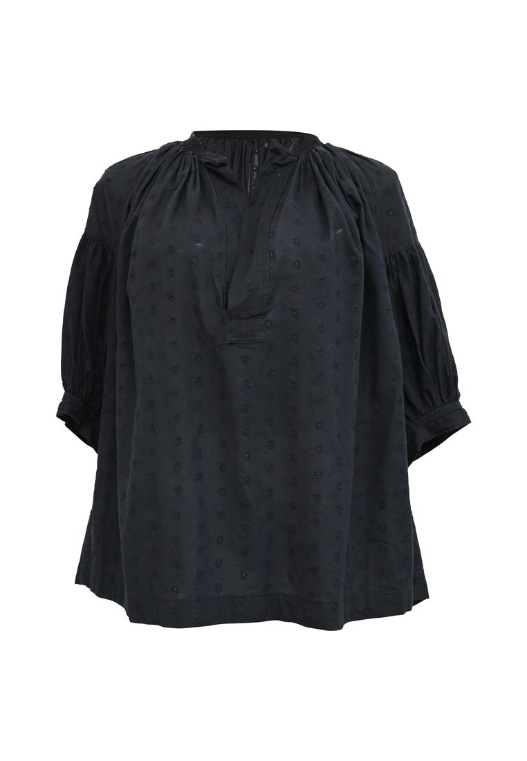 COMME DES GARCONS Pre-Loved Tricot Comme Des Garçons Eyelet Blouse In Black Cotton