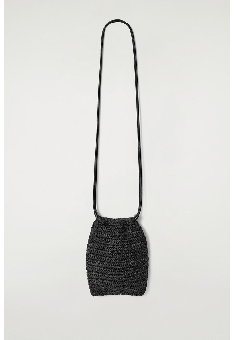 COS DRAWSTRING PHONE POUCH - STRAW