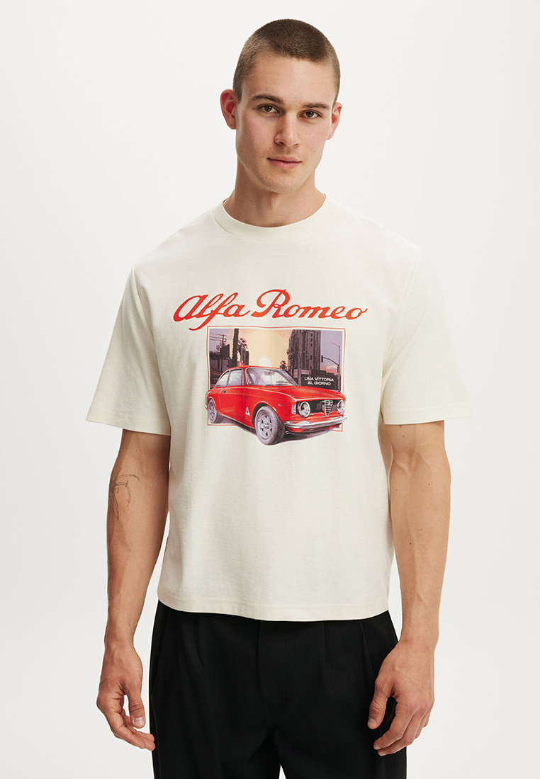 Cotton On Cropped Fit Alfa Romeo T-Shirt
