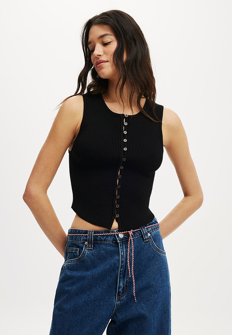 Cotton On Button Down Rib Vest