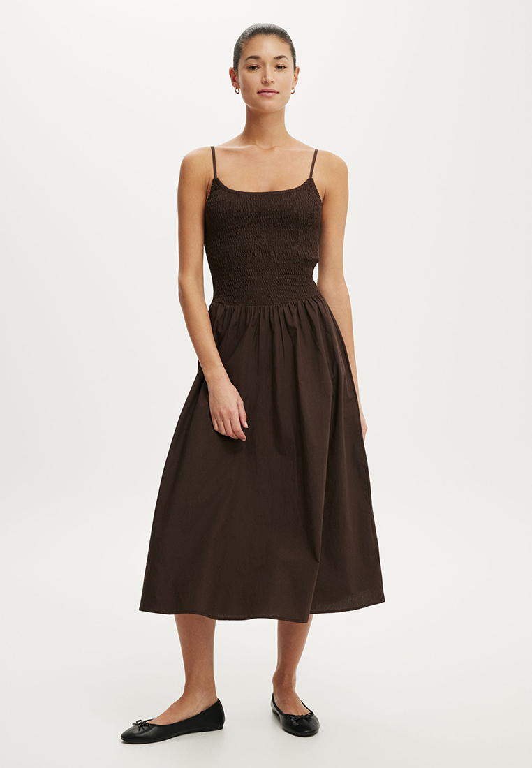 Cotton On Remy Shirred Bodice Midi Dress