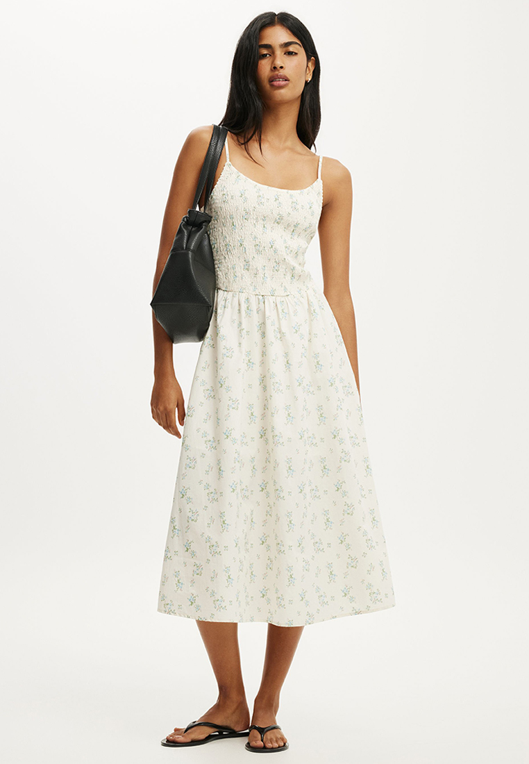 Cotton On Remy Shirred Bodice Midi Dress