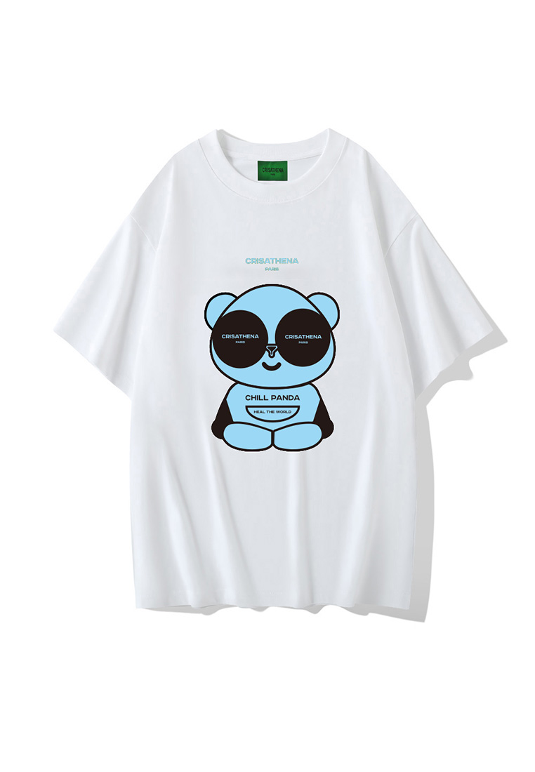 Crisathena Chill Panda T-Shirt in Blue