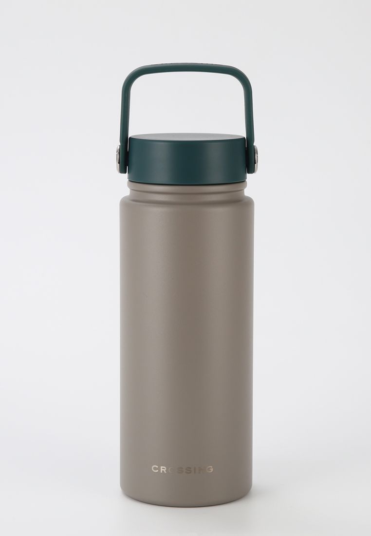 CROSSING Crossing Urban Ceramic S/S Insulated Flat Cap Bottle With Handle 600ml - Latte Squash (Mix)