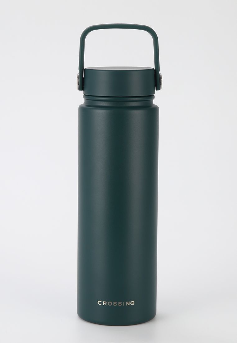 CROSSING Crossing Urban Ceramic S/S Insulated Flat Cap Bottle With Handle 720ml - Squash (Dark Green