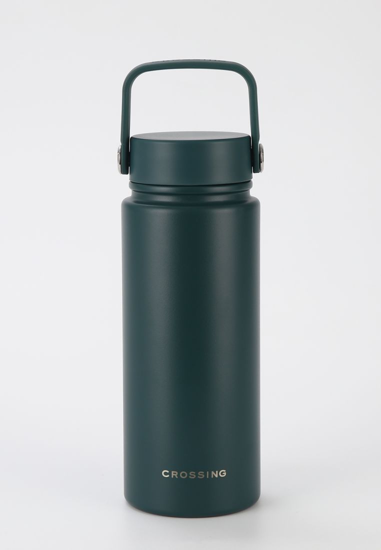 CROSSING Crossing Urban Ceramic S/S Insulated Flat Cap Bottle With Handle 600ml - Squash (Dark Green