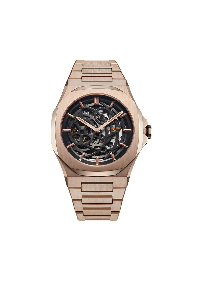 D1 Milano Rose Gold Skeleton Bracelet Watch, 41.5 mm