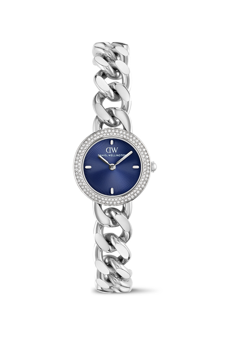 Daniel Wellington Ellips Watch 26mm Blue Crystal Silver - Women Watch Stainless Steel Strap DW Offic