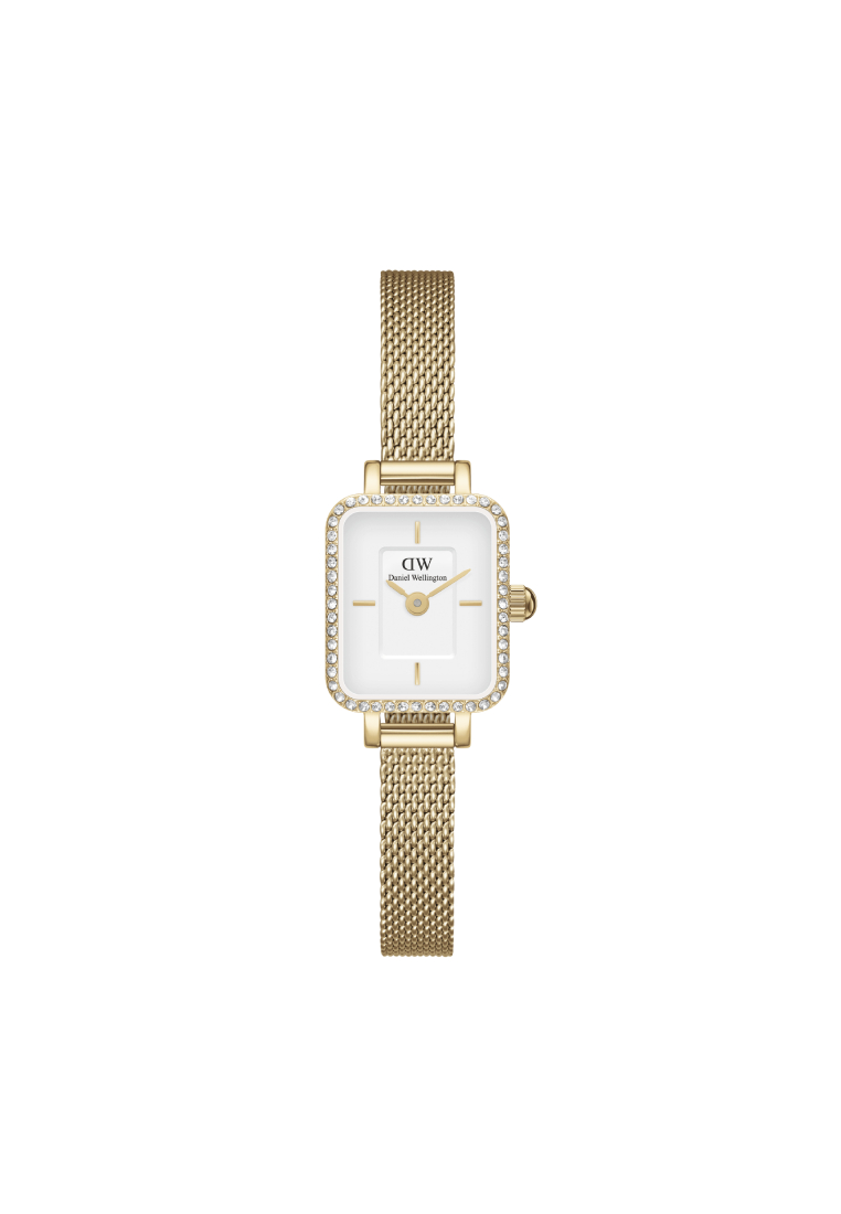 Daniel Wellington Quadro Mini Lumine Bezel Gold - Fashion Watch for women - Stainless Steel Strap Wa