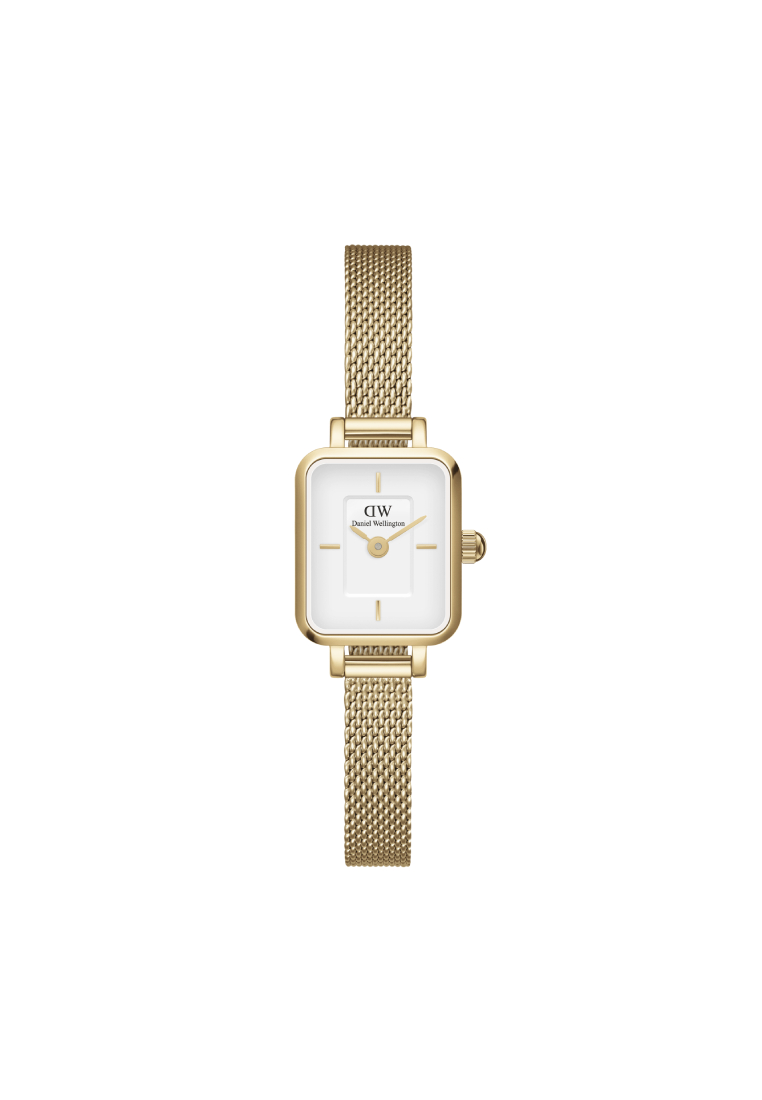 Daniel Wellington Quadro Mini Evergold Gold - Fashion Watch for women - Stainless Steel Strap Watch 