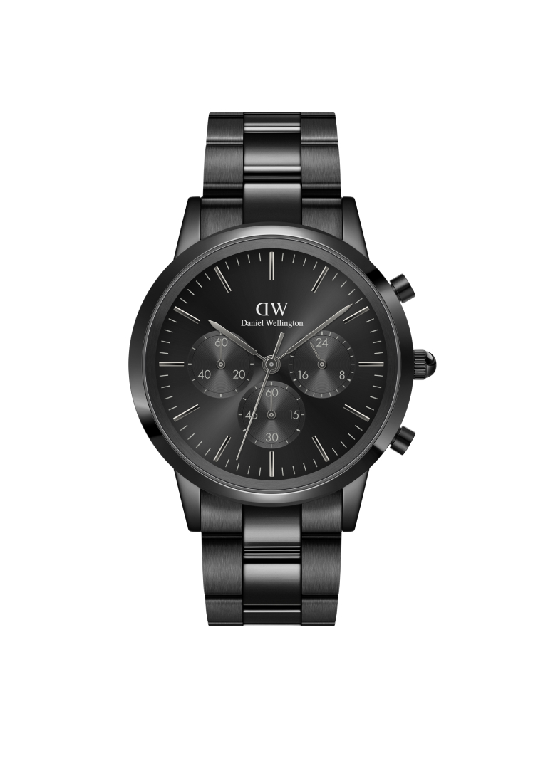 Daniel Wellington Iconic Chronograph 42mm Link Black Onyx DW watches for men - Men's watch - Male wa