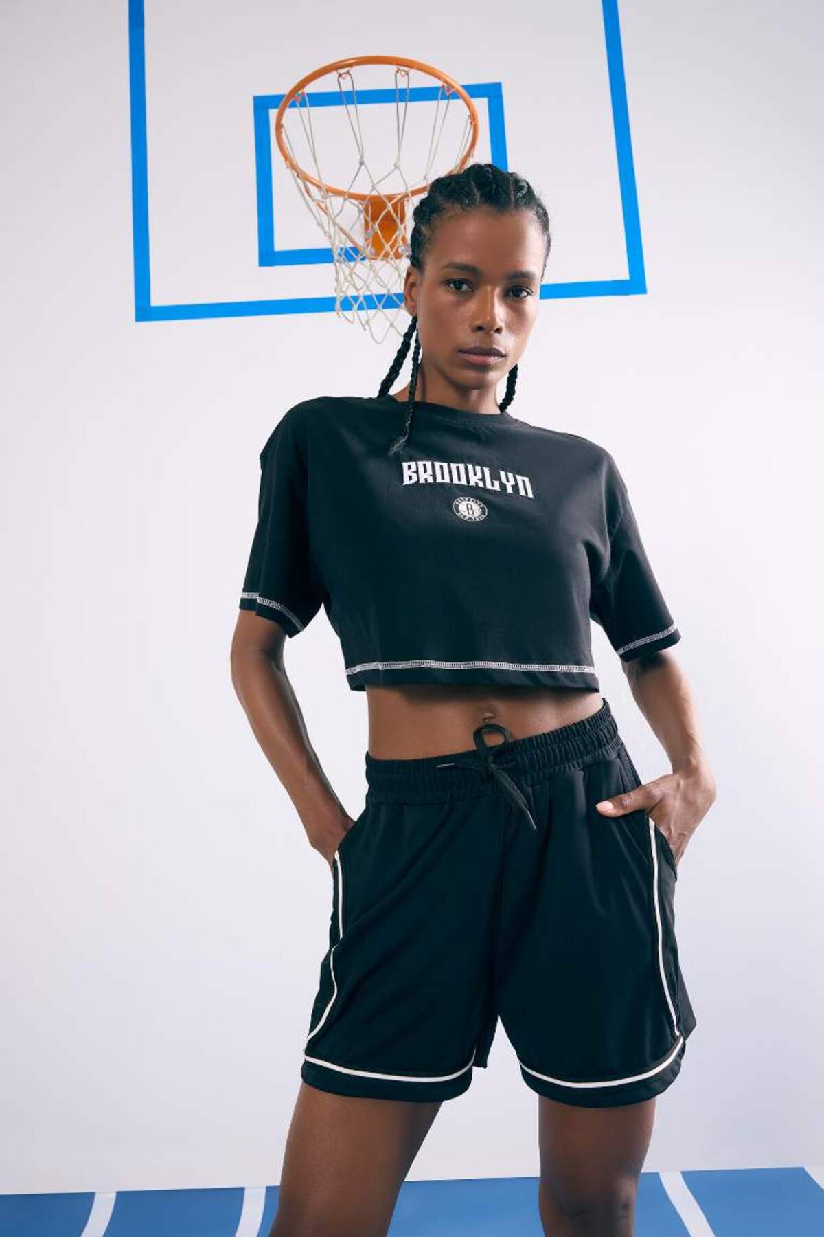 DeFacto Nba Brooklyn Nets Mixed Fit Crew Neck T-Shirt