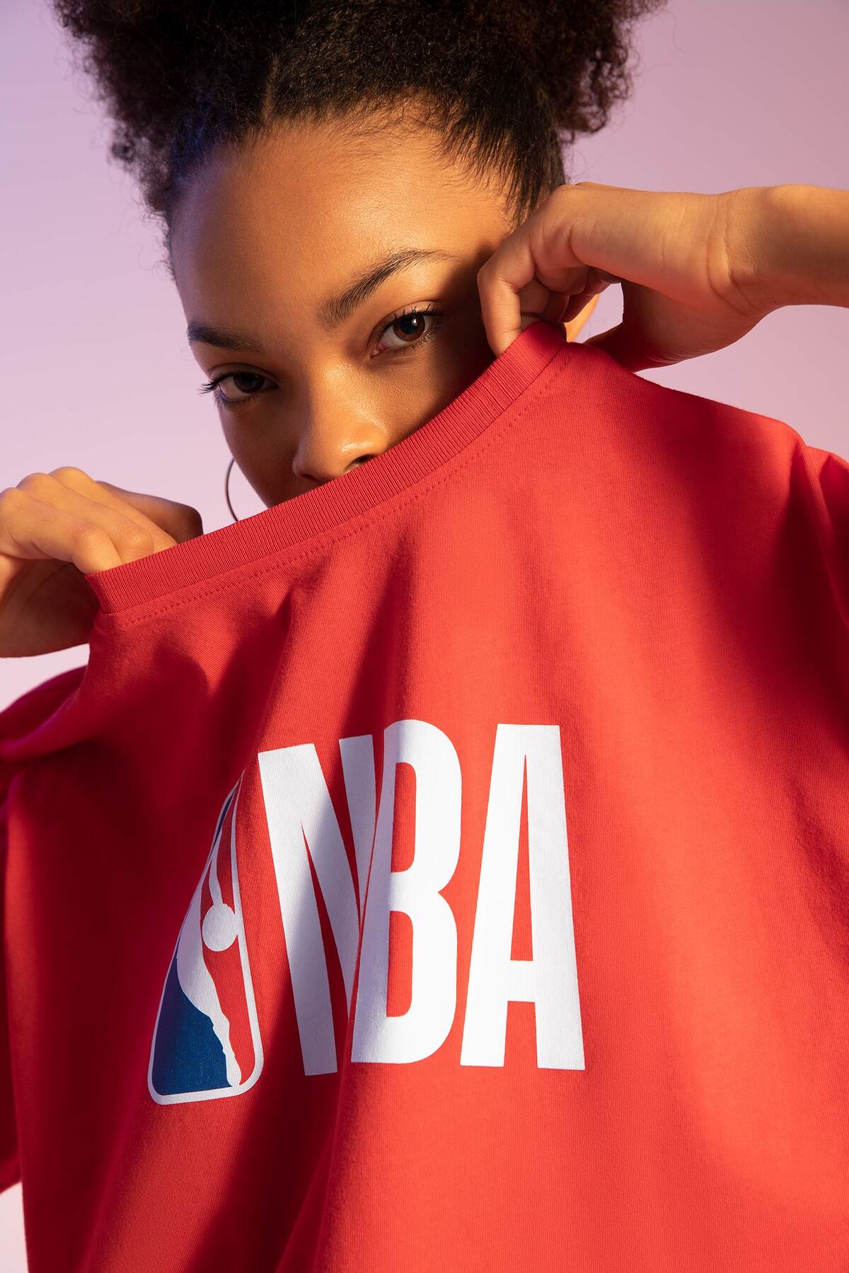 DeFacto Defactofit Nba Wordmark Oversize Wide Fit Printed Short Sleeve T-Shirt V9082Az25Sp