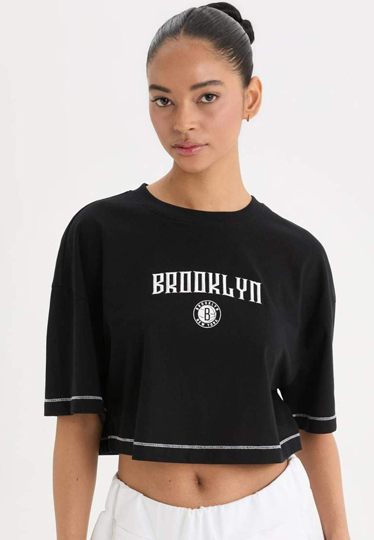 DeFacto Nba Brooklyn Nets Mixed Fit Crew Neck T-Shirt