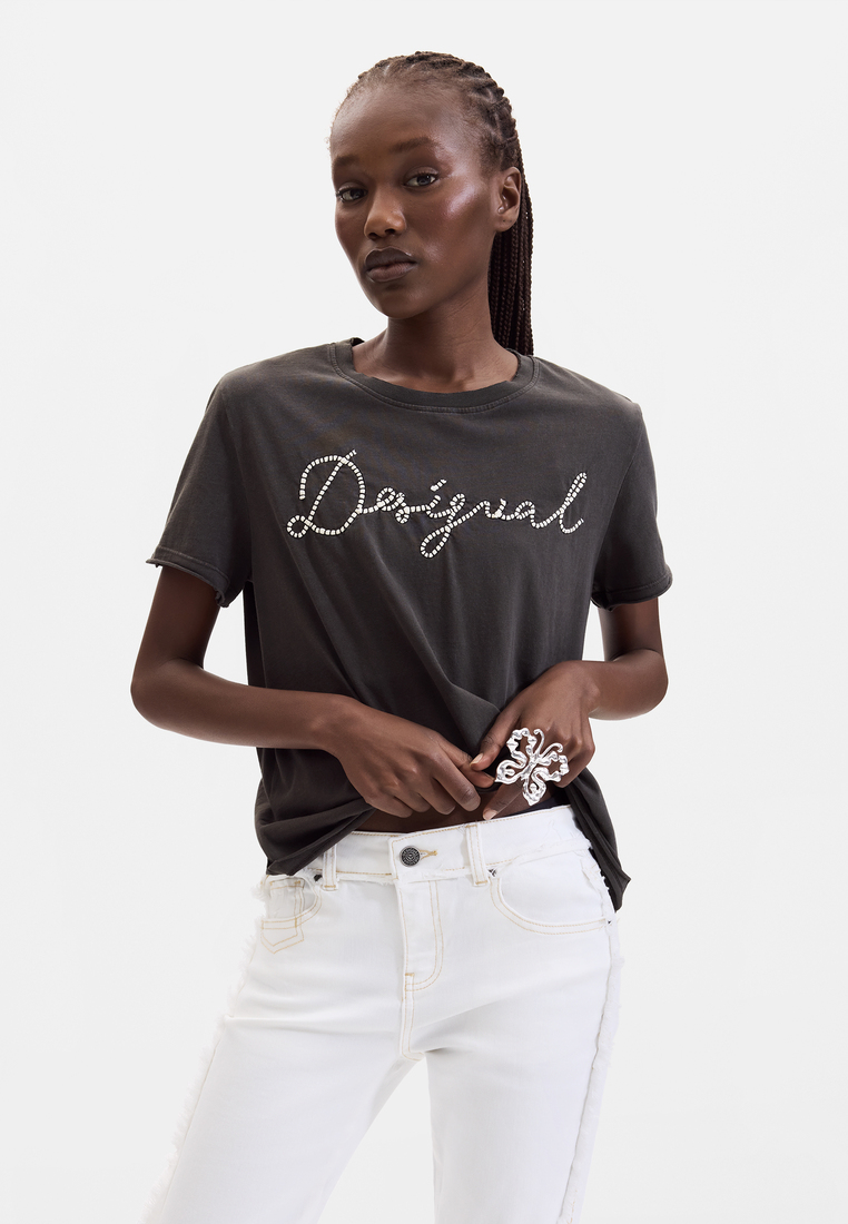 Desigual Text Print T-Shirt
