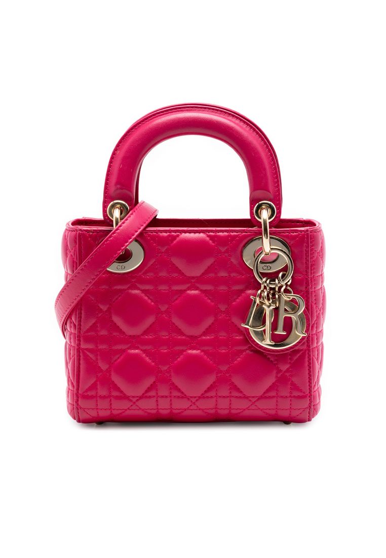 Dior Pre-Loved Dior Mini Lambskin Cannage Lady Dior