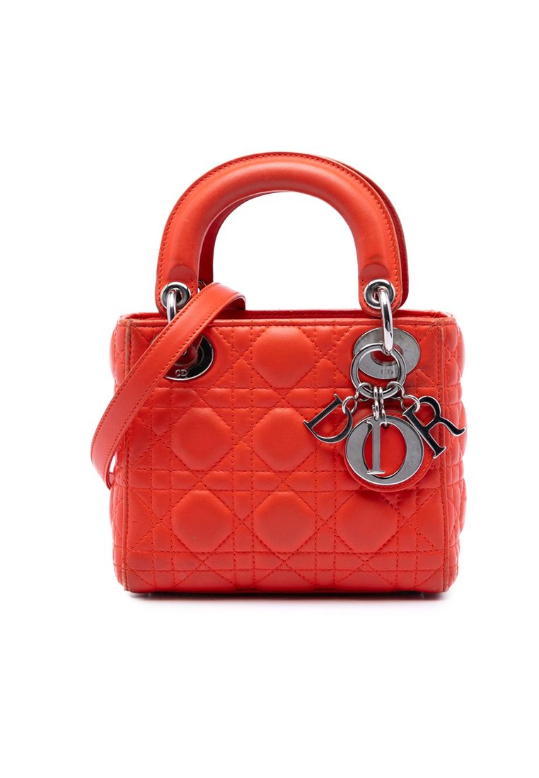 Dior Pre-Loved Dior Mini Lambskin Cannage Lady Dior