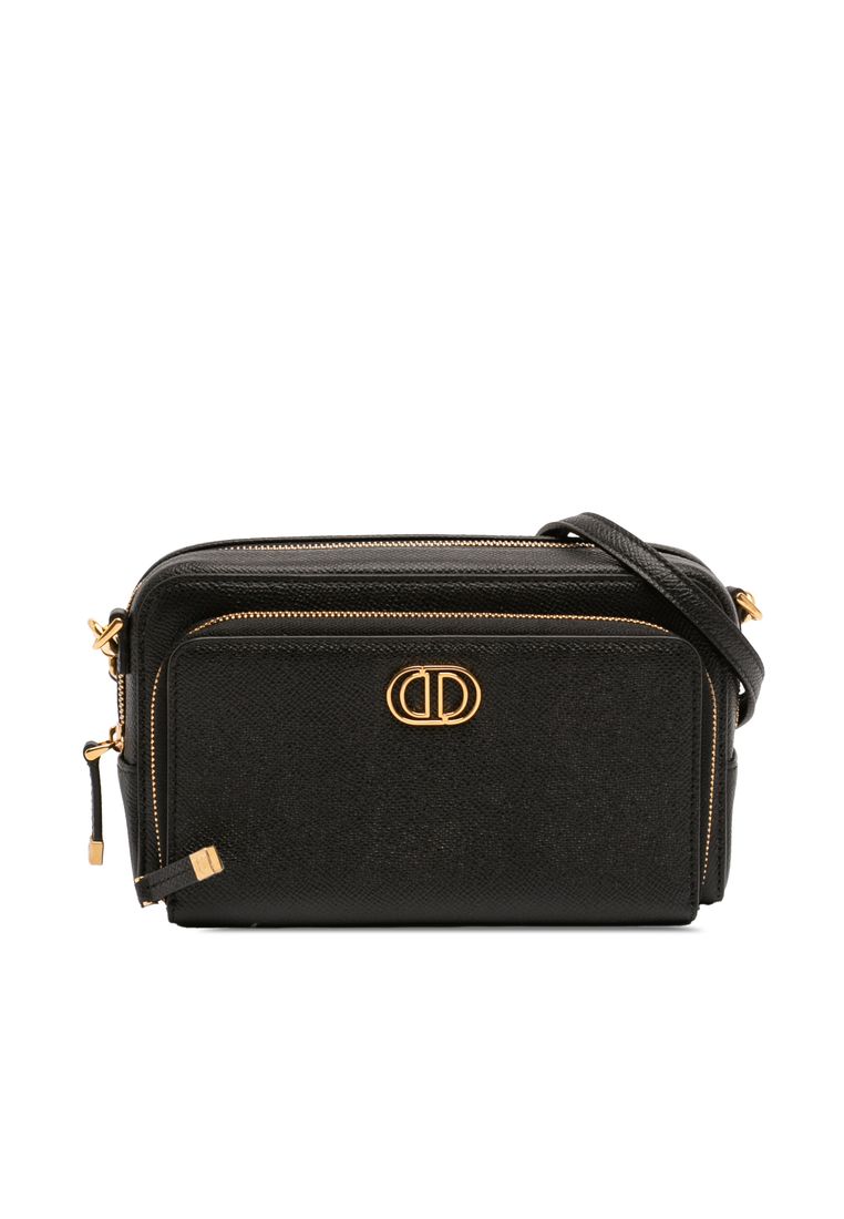 Dior Pre-Loved Dior Grained Calfskin Caro Double Pouch