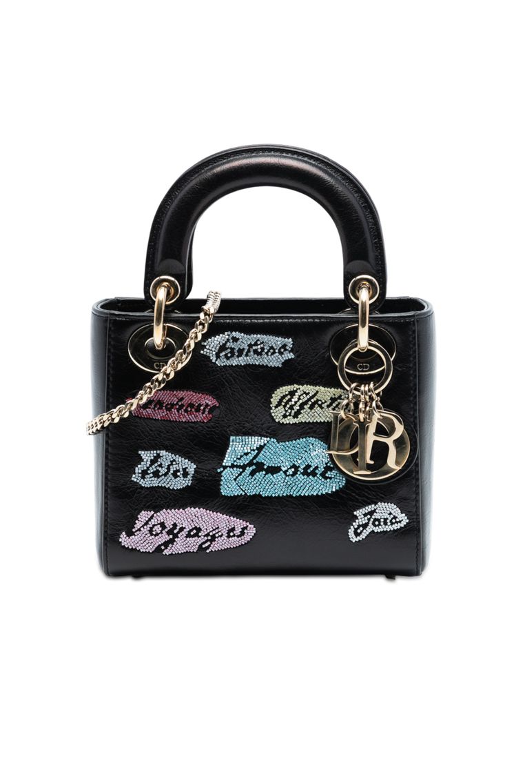 Dior Pre-Loved Dior Mini Calfskin Beaded Lady Dior