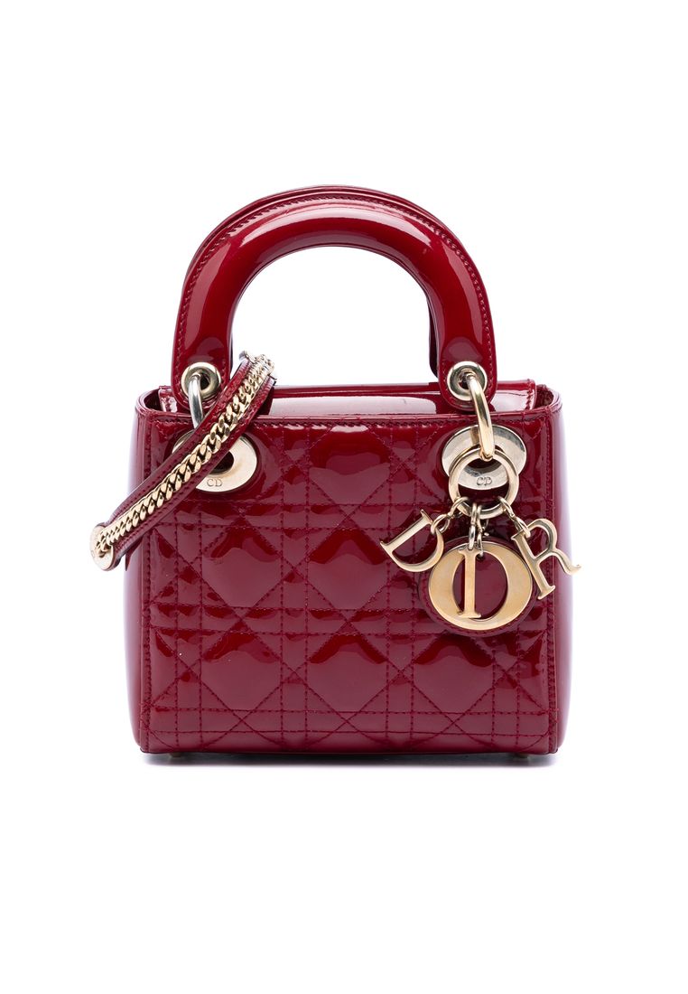 Dior Pre-Loved Dior Mini Patent Cannage Lady Dior