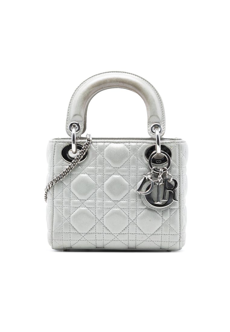 Dior Pre-Loved Dior Mini Iridescent Lambskin Cannage Lady Dior
