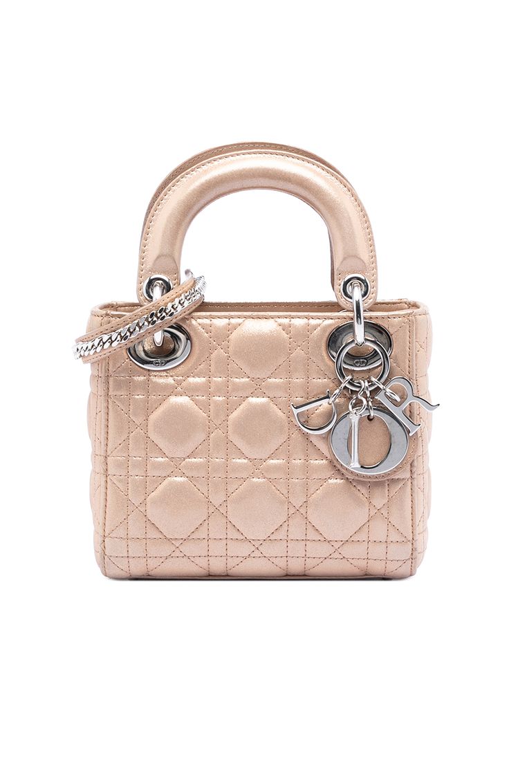 Dior Pre-Loved Dior Mini Iridescent Lambskin Cannage Lady Dior