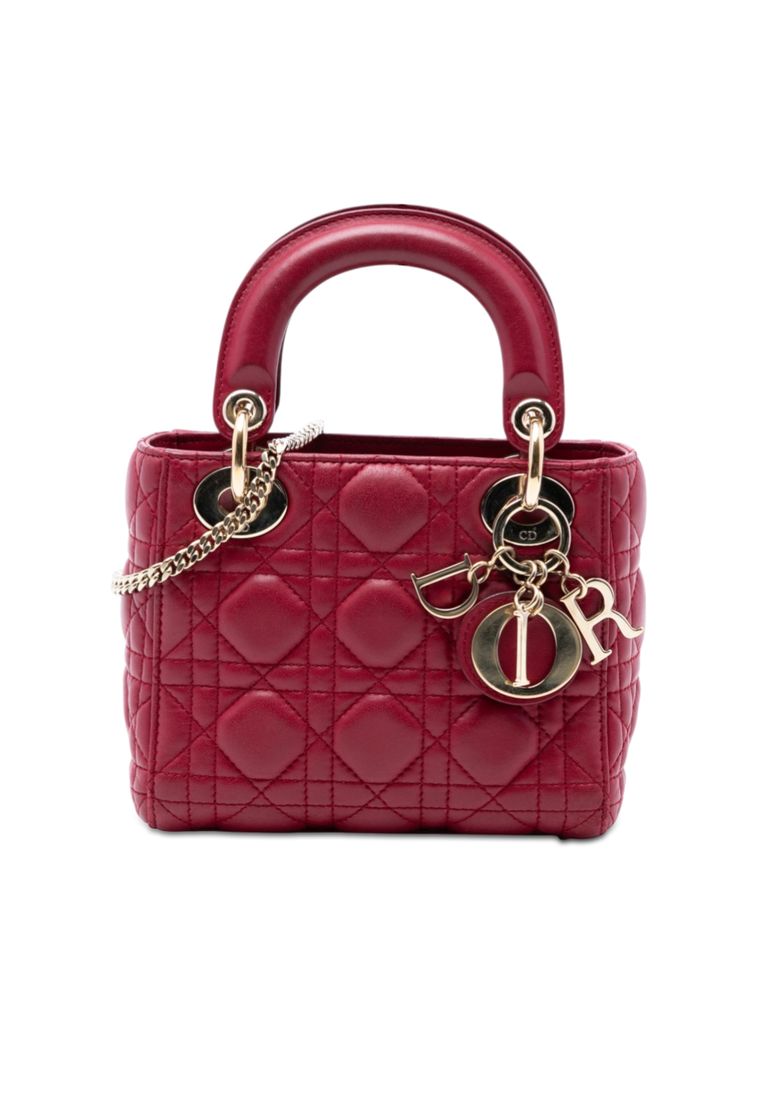 Dior Pre-Loved Dior Mini Lambskin Cannage Lady Dior